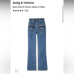 Zadig & Voltaire Blue Eyes Denim Flare Jeans size 27 tall